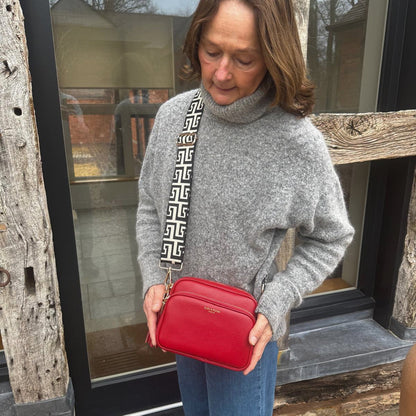 Alba Crossbody Bag - Deep Cherry Red