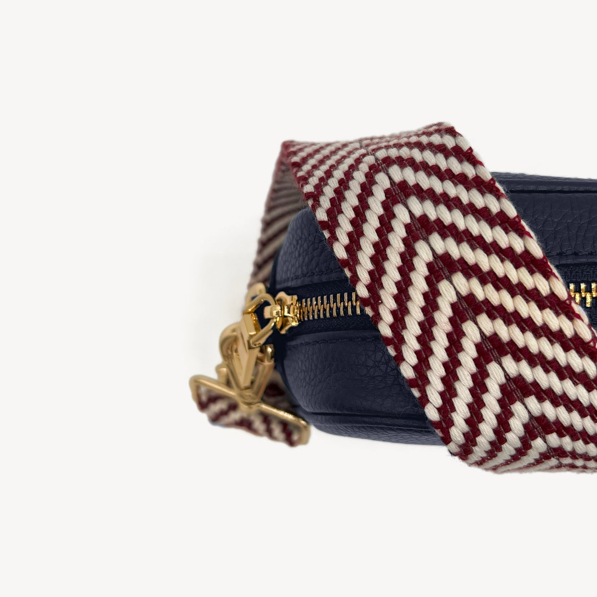 Burgundy & White Chevron Strap
