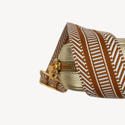 Tan & White Stripe Aztec Strap
