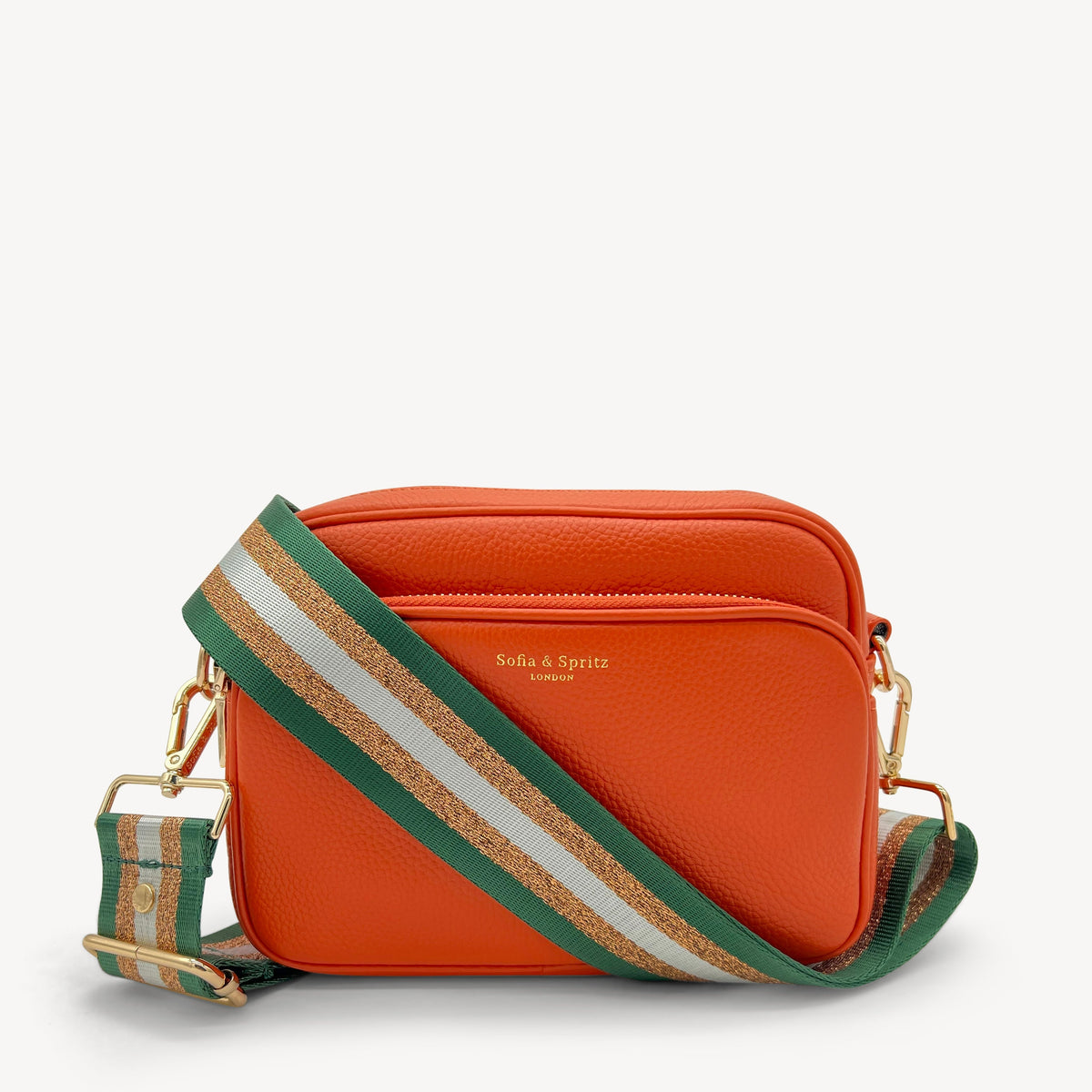 Green & Gold Glitter Stripe Strap