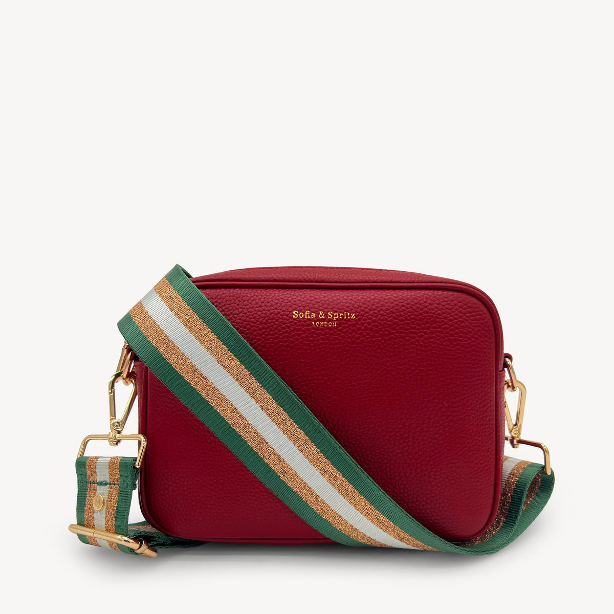 Green & Gold Glitter Stripe Strap