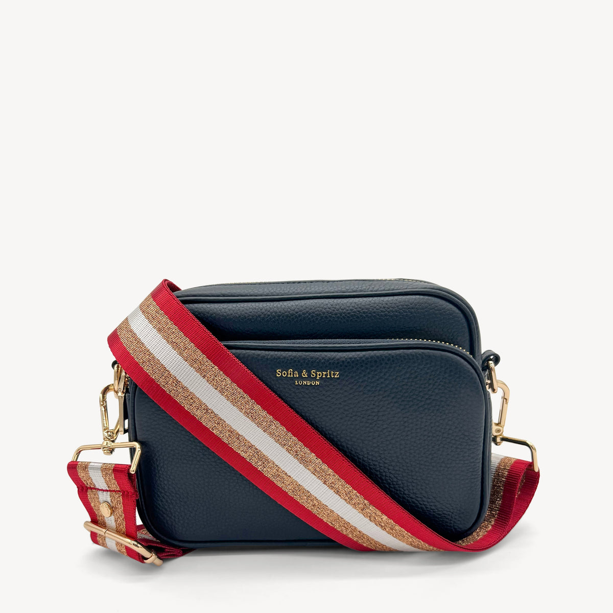 Red & Gold Glitter Stripe Strap
