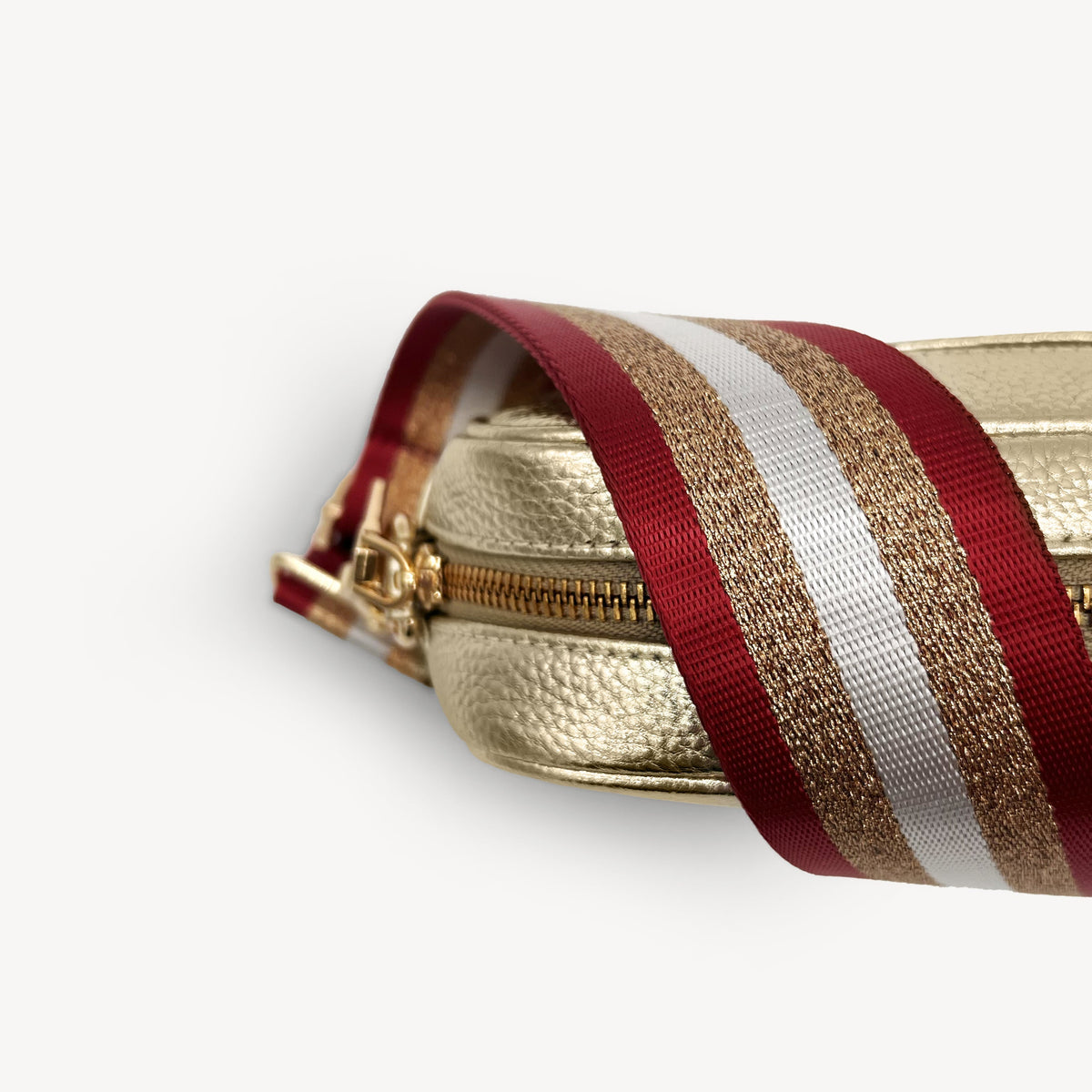 Red & Gold Glitter Stripe Strap