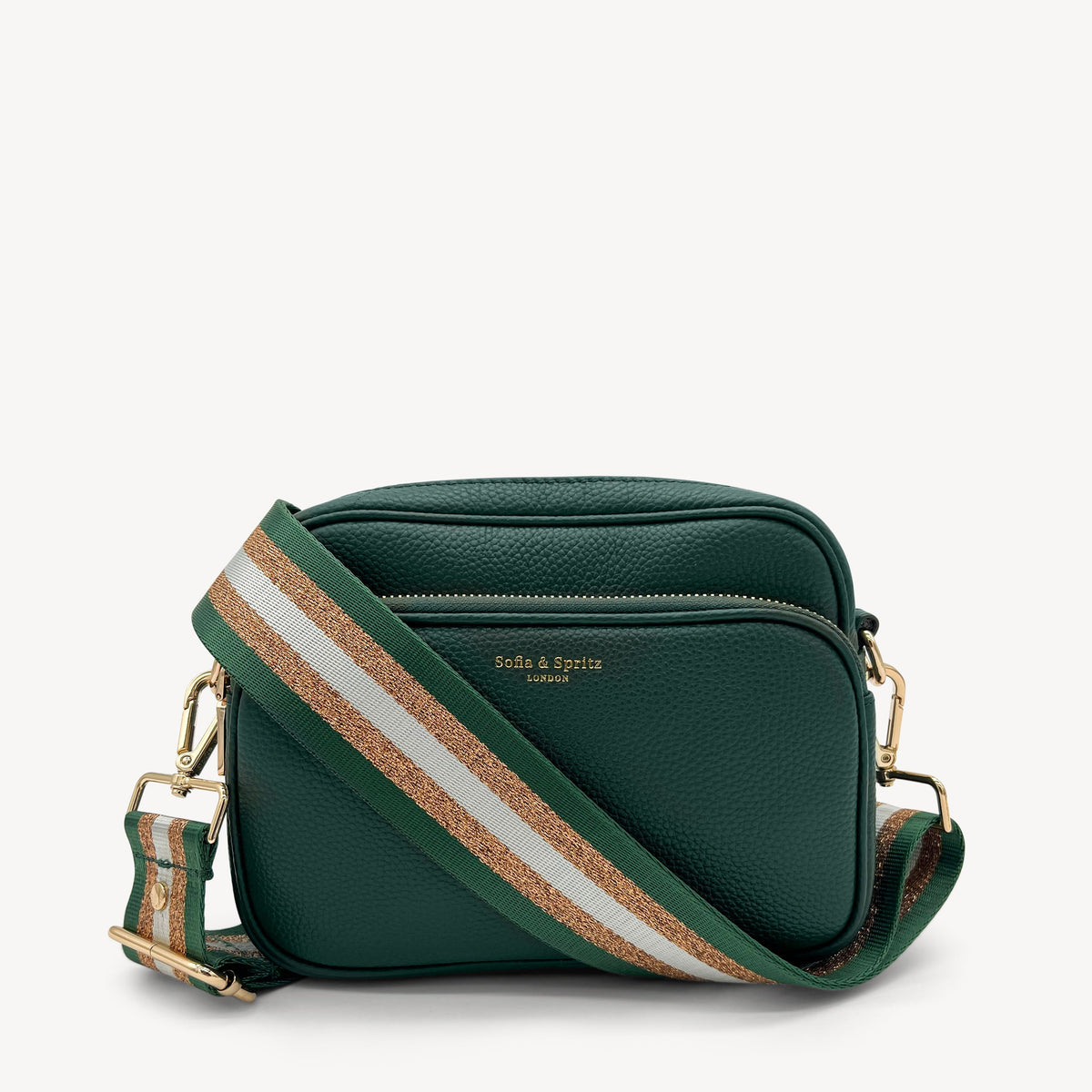 Green & Gold Glitter Stripe Strap