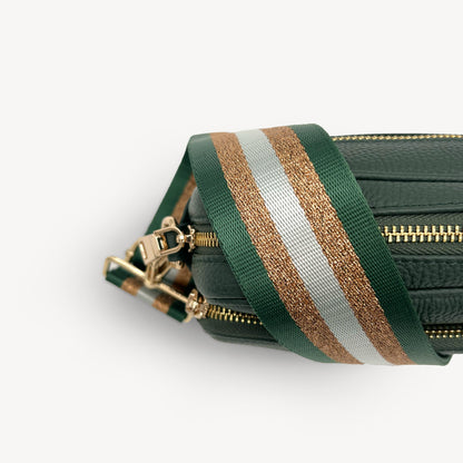 Green & Gold Glitter Stripe Strap