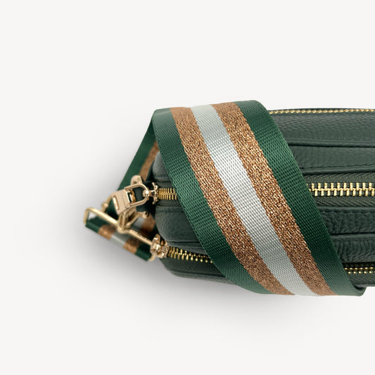 Green & Gold Glitter Stripe Strap