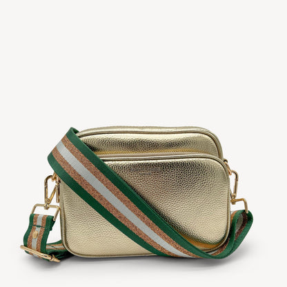 Green & Gold Glitter Stripe Strap