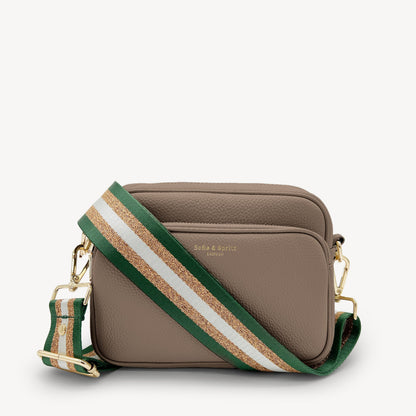 Green & Gold Glitter Stripe Strap