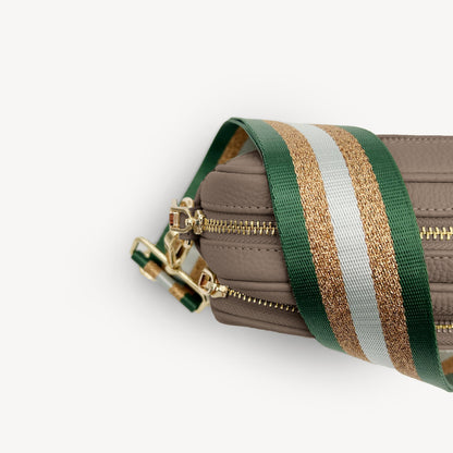 Green & Gold Glitter Stripe Strap