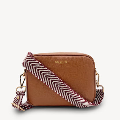 Burgundy & White Chevron Strap