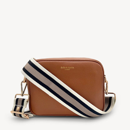 Black, Stone & Tan Stripe Strap