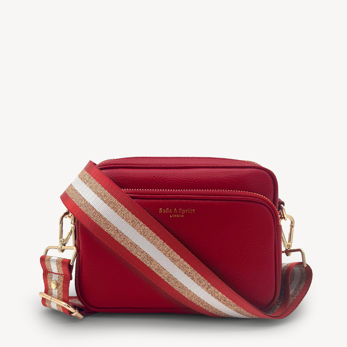 Red & Gold Glitter Stripe Strap