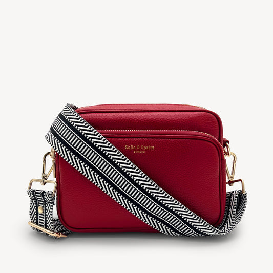 Black & White Stripe Aztec Strap