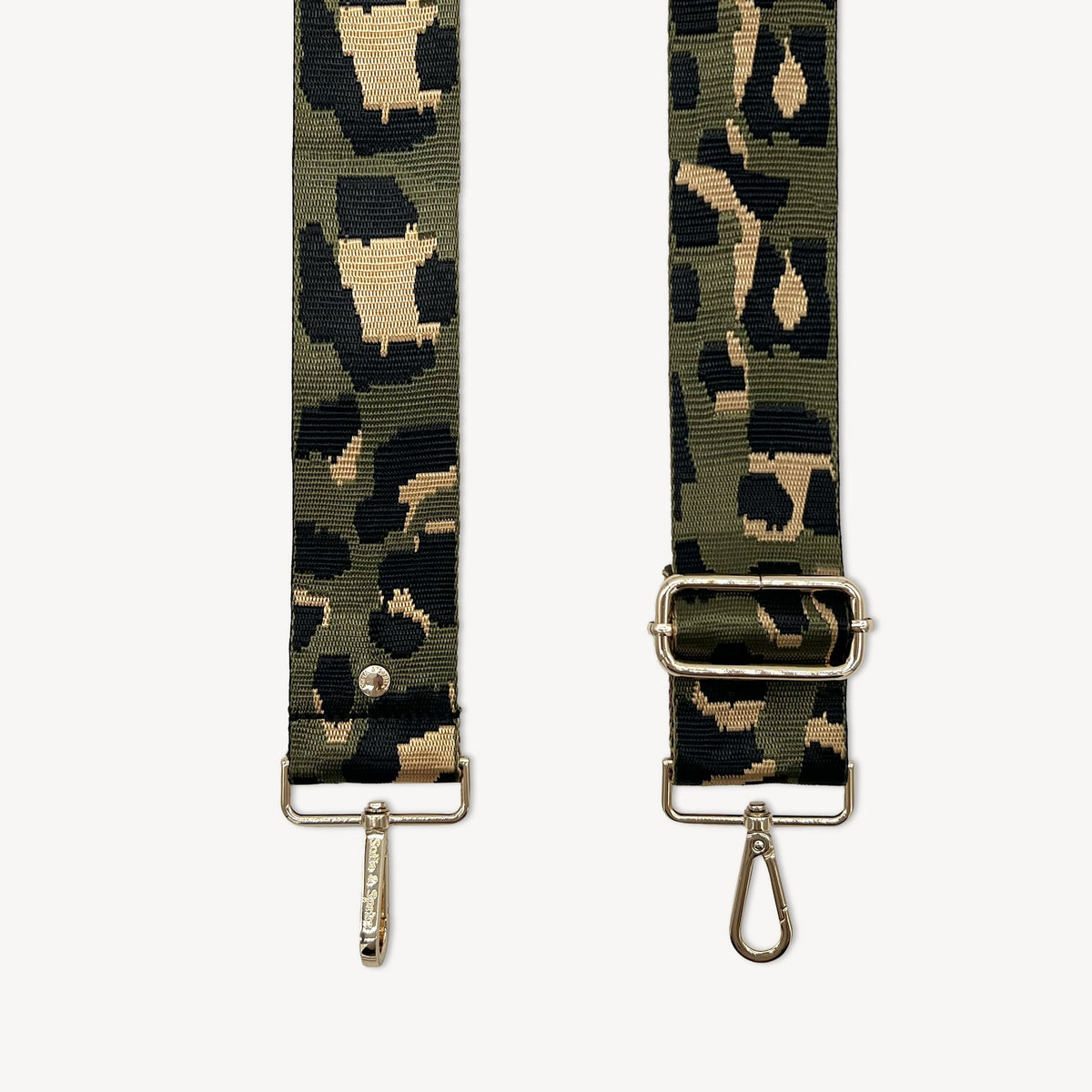 Olive Green & Gold Leopard Strap