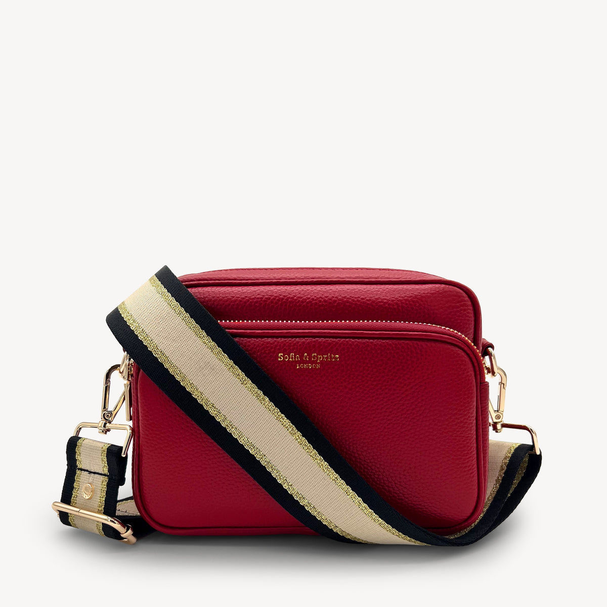 Black, Beige & Gold Stripe Strap