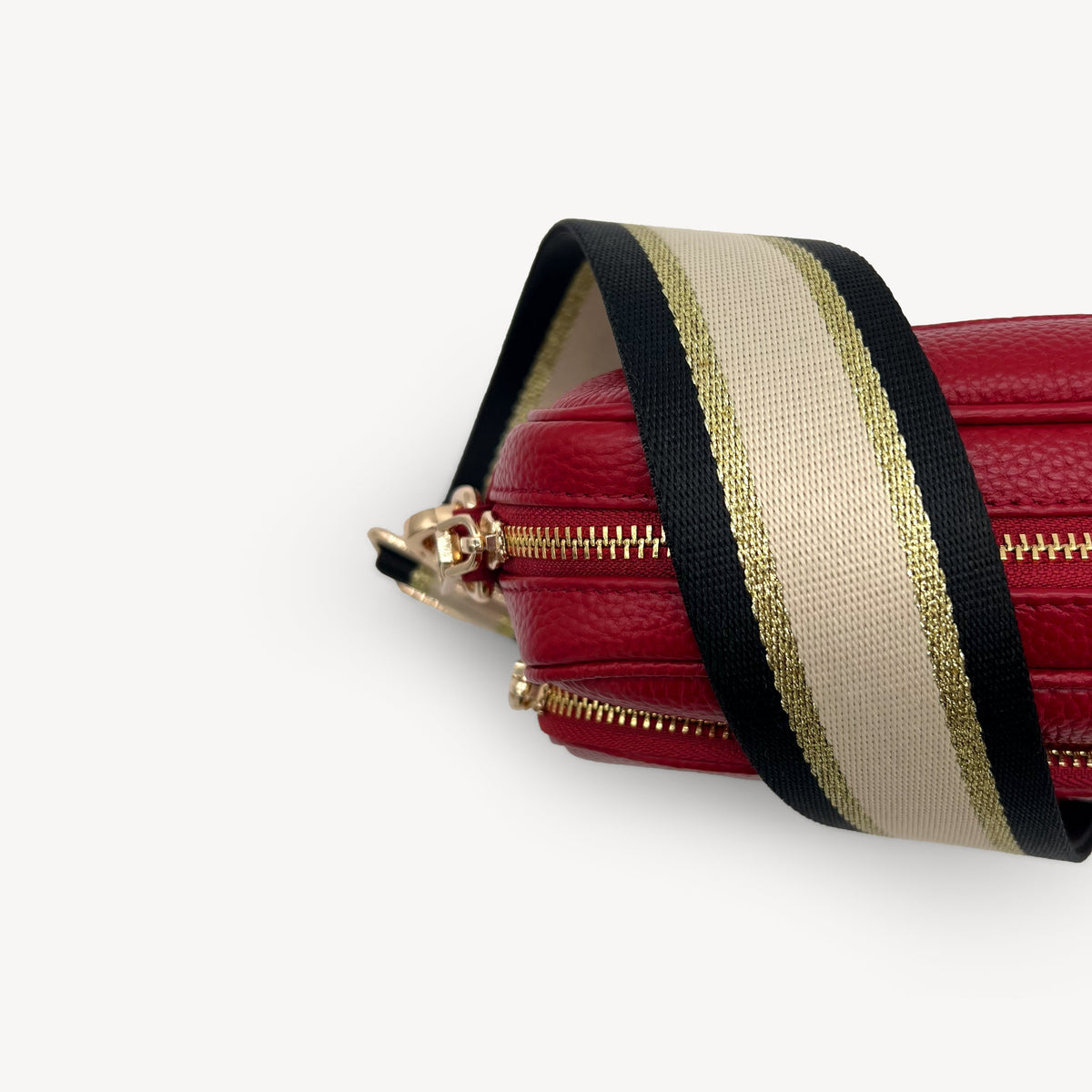Black, Beige & Gold Stripe Strap