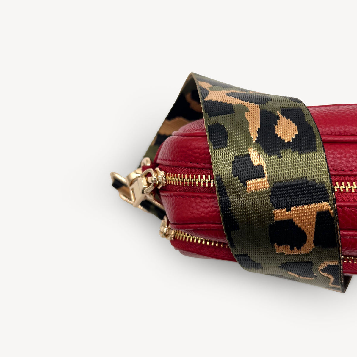 Olive Green & Gold Leopard Strap