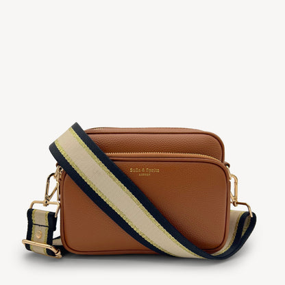 Black, Beige & Gold Stripe Strap