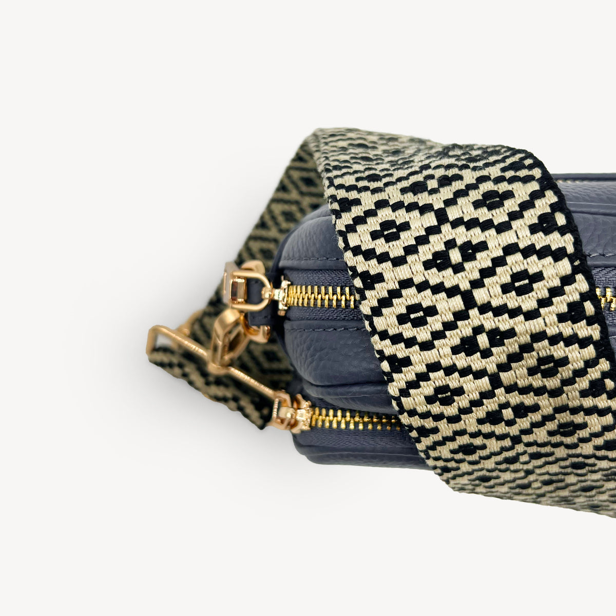 Black & Stone Embroidered Strap