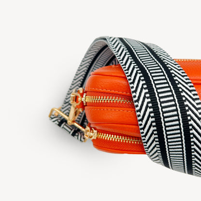 Black & White Stripe Aztec Strap
