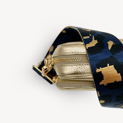 Navy & Gold Leopard Strap