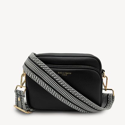Black & White Stripe Aztec Strap