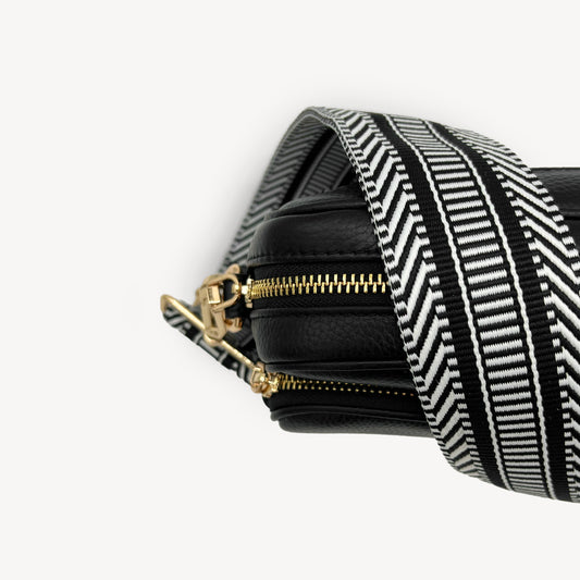 Black & White Stripe Aztec Strap