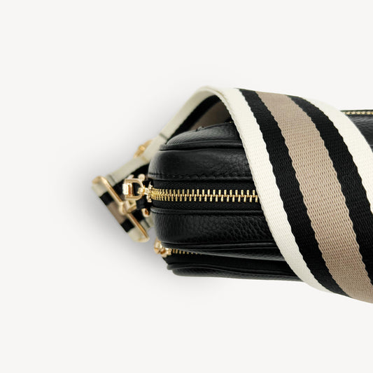Black, Stone & Tan Stripe Strap