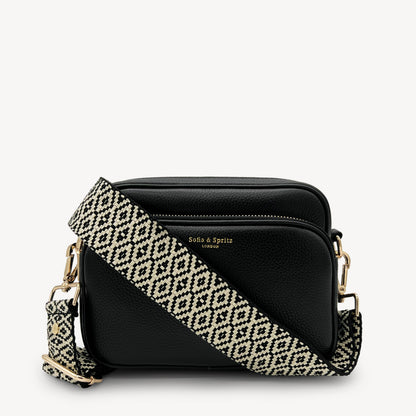 Black & Stone Embroidered Strap