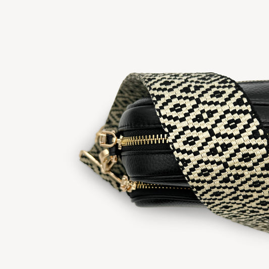 Black & Stone Embroidered Strap