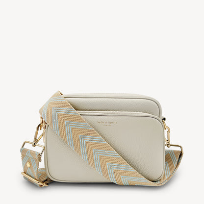 Pale Blue & Tan Arrow Strap