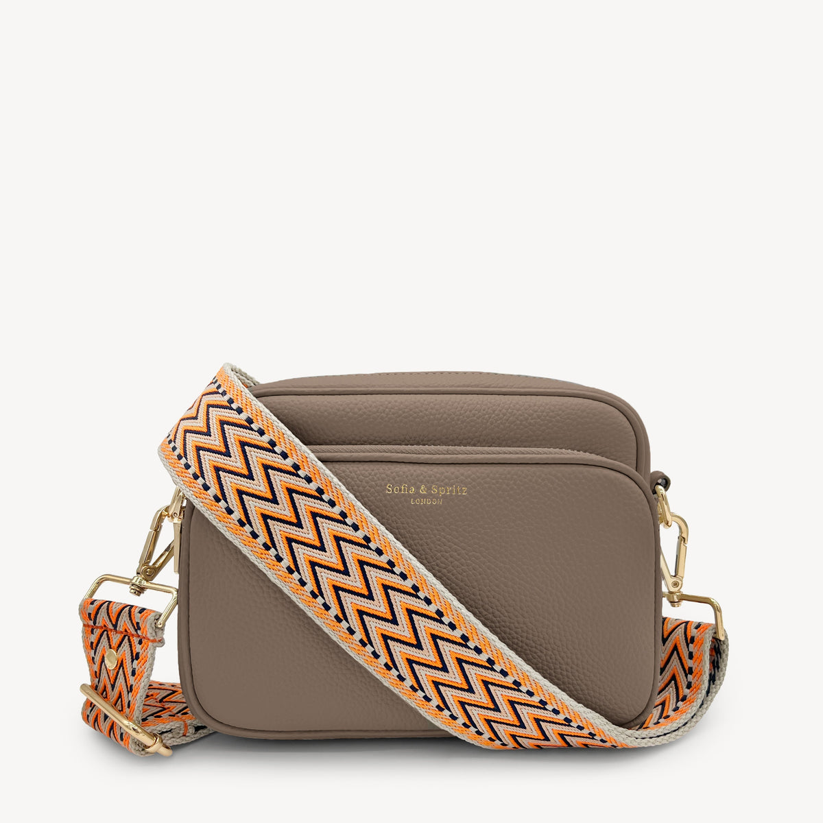 Orange, Black & Stone Aztec Strap