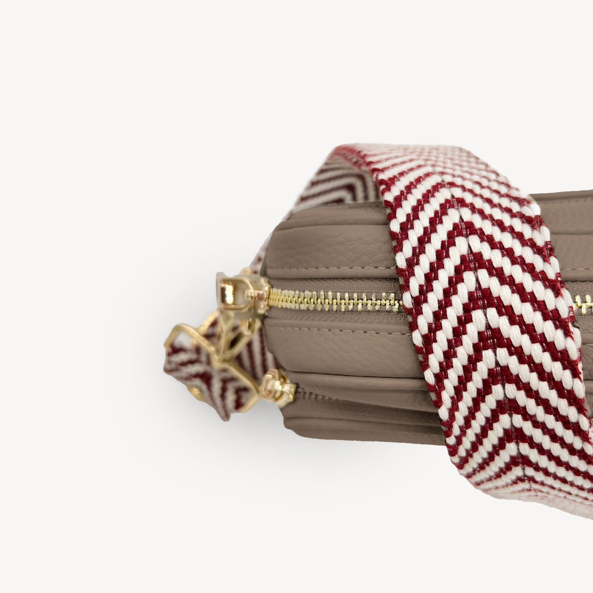 Burgundy & White Chevron Strap