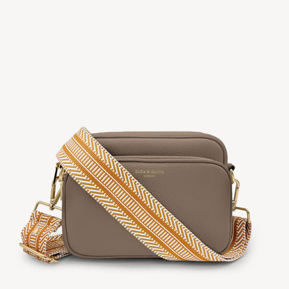 Tan & White Stripe Aztec Strap