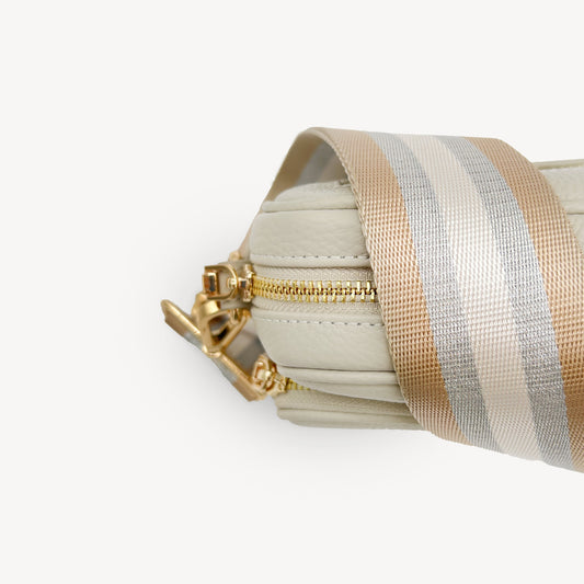 Champagne & Silver Stripe Strap