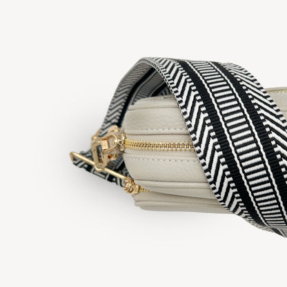 Black & White Stripe Aztec Strap