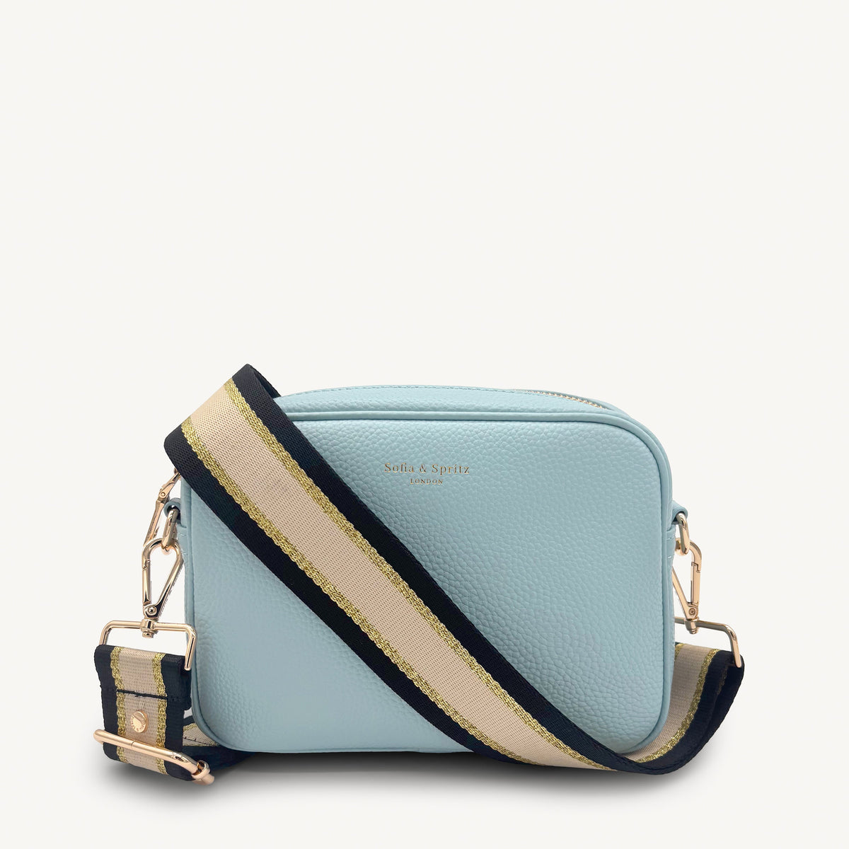 Black, Beige & Gold Stripe Strap