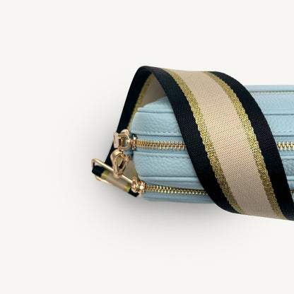 Black, Beige & Gold Stripe Strap