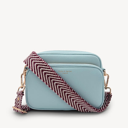 Burgundy & White Chevron Strap