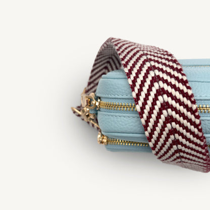 Burgundy & White Chevron Strap