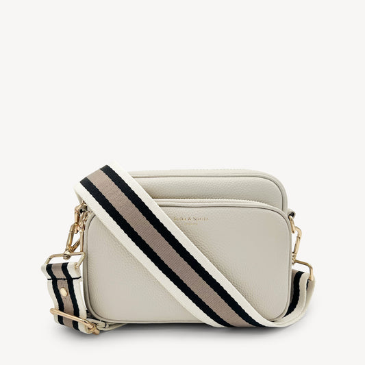 Black, Stone & Tan Stripe Strap