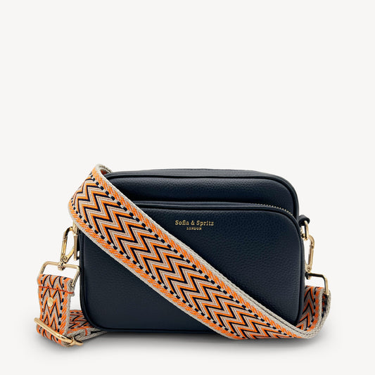 Orange, Black & Stone Aztec Strap