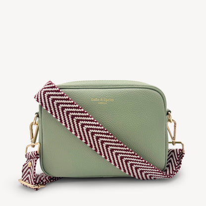 Burgundy & White Chevron Strap