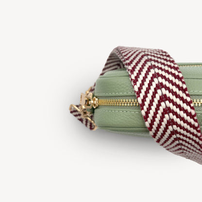 Burgundy & White Chevron Strap