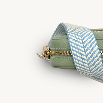 Sky Blue & White Chevron Strap