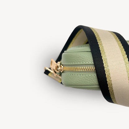 Black, Beige & Gold Stripe Strap