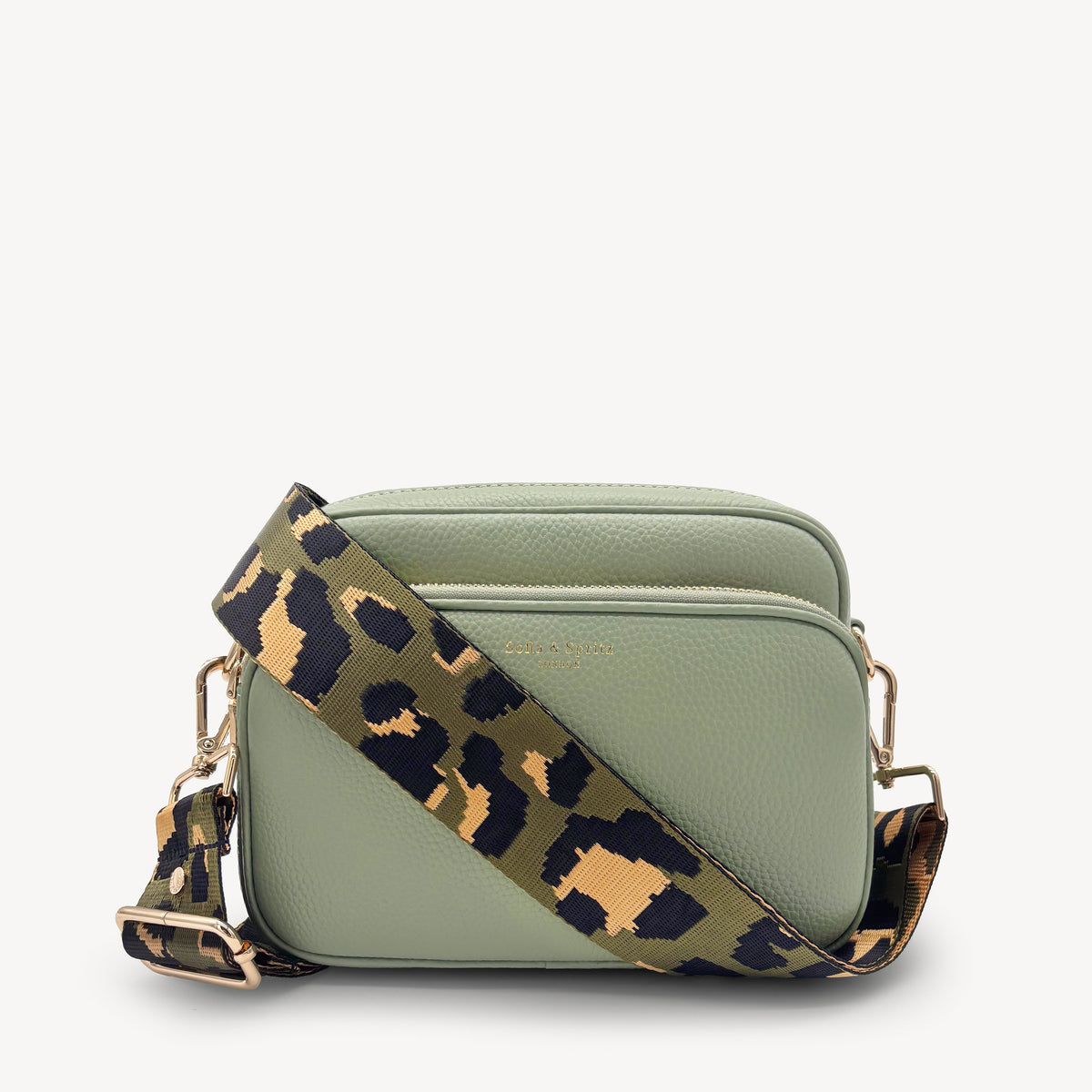 Olive Green & Gold Leopard Strap