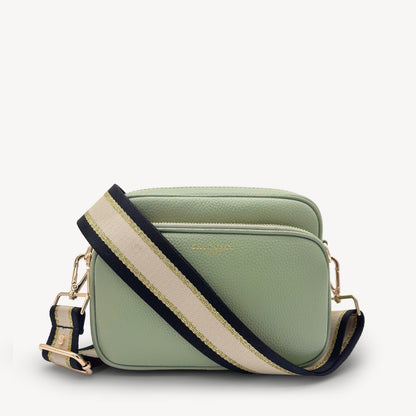 Black, Beige & Gold Stripe Strap