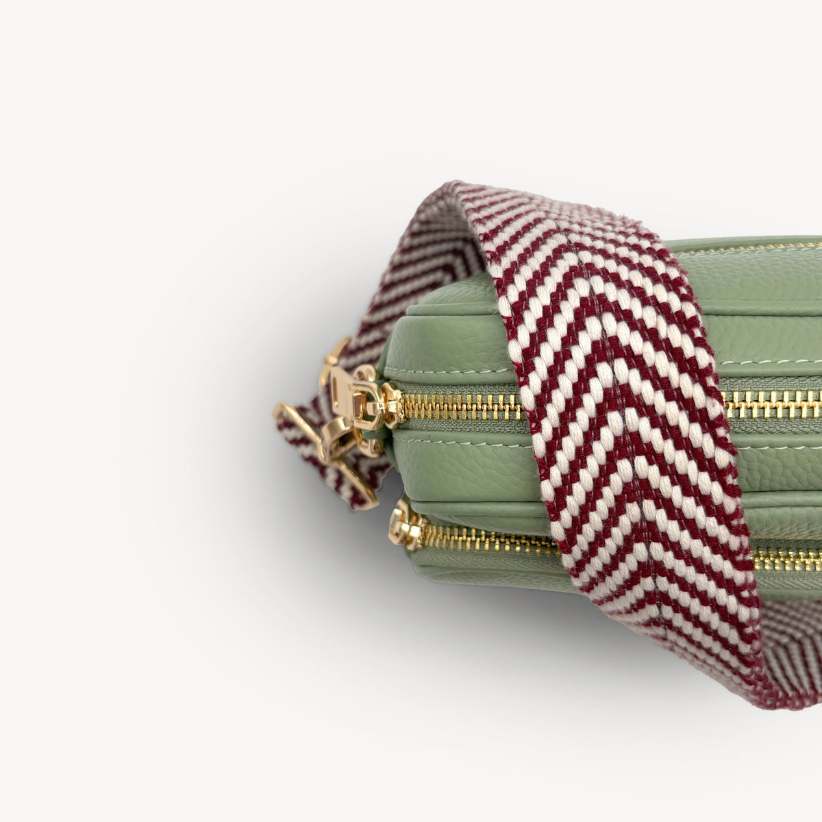 Burgundy & White Chevron Strap