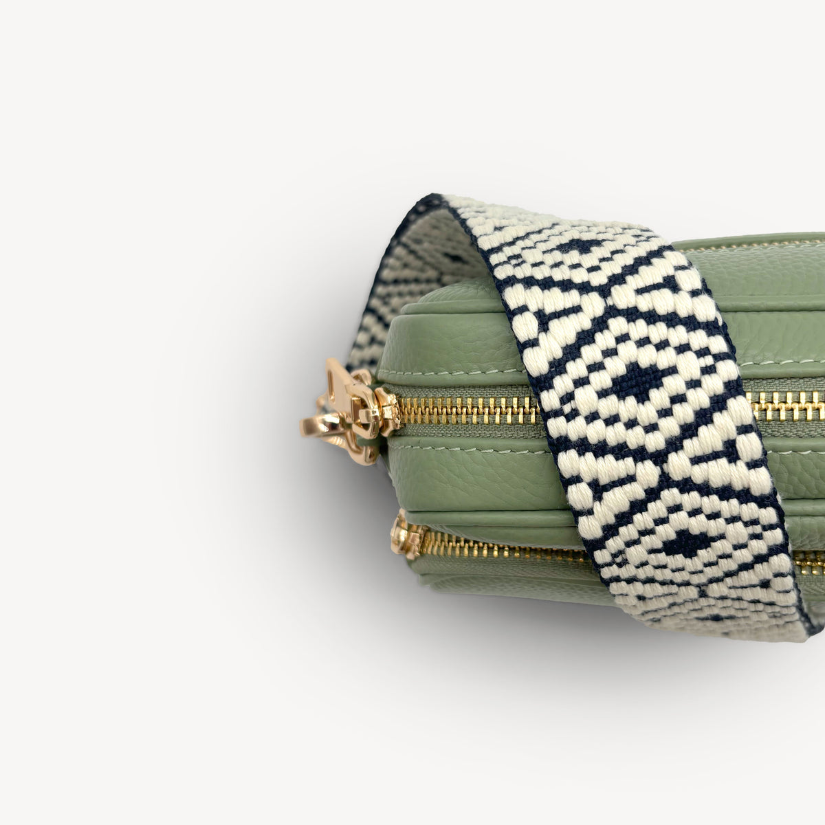 Navy & White Embroidered Strap